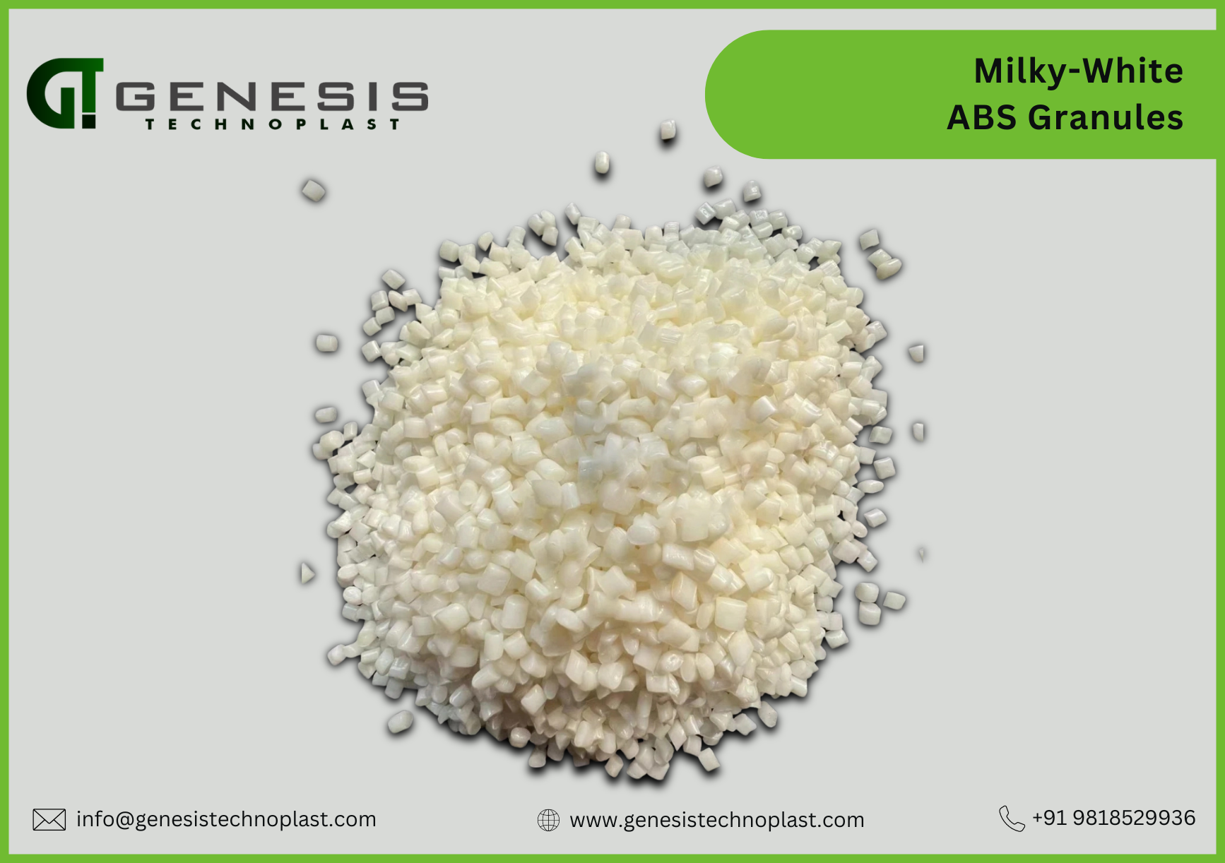 Genesis technoplast plastic granules manufacturer: Milky White ABS Granules