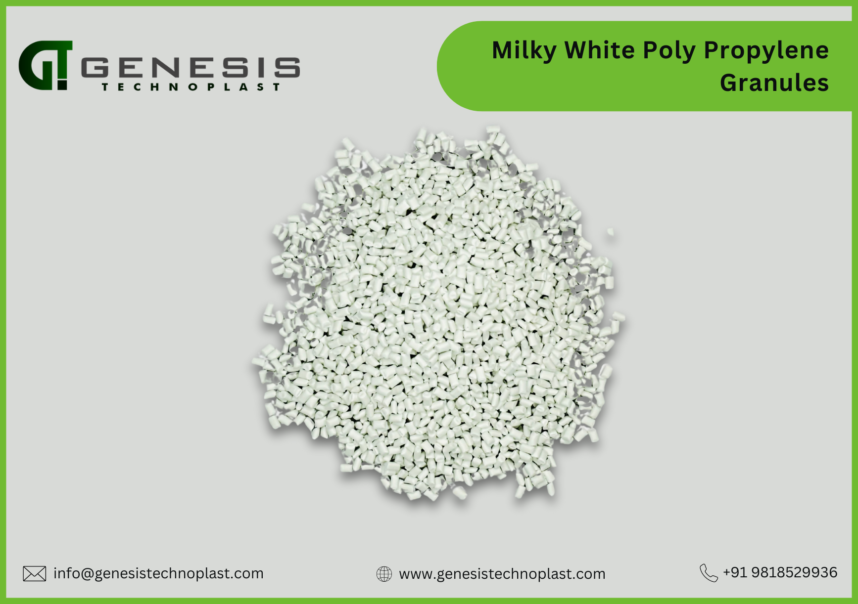 Genesis technoplast plastic granules manufacturer: Milky White PP Granules